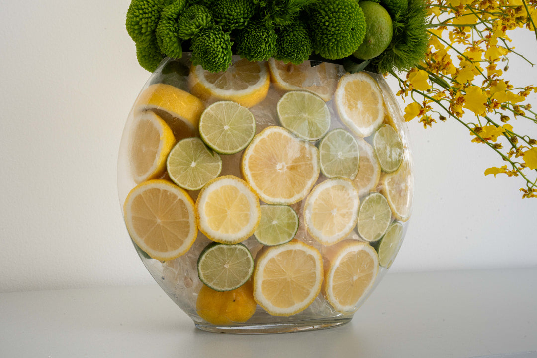 Citrus Orchid & Green Bloom Vase