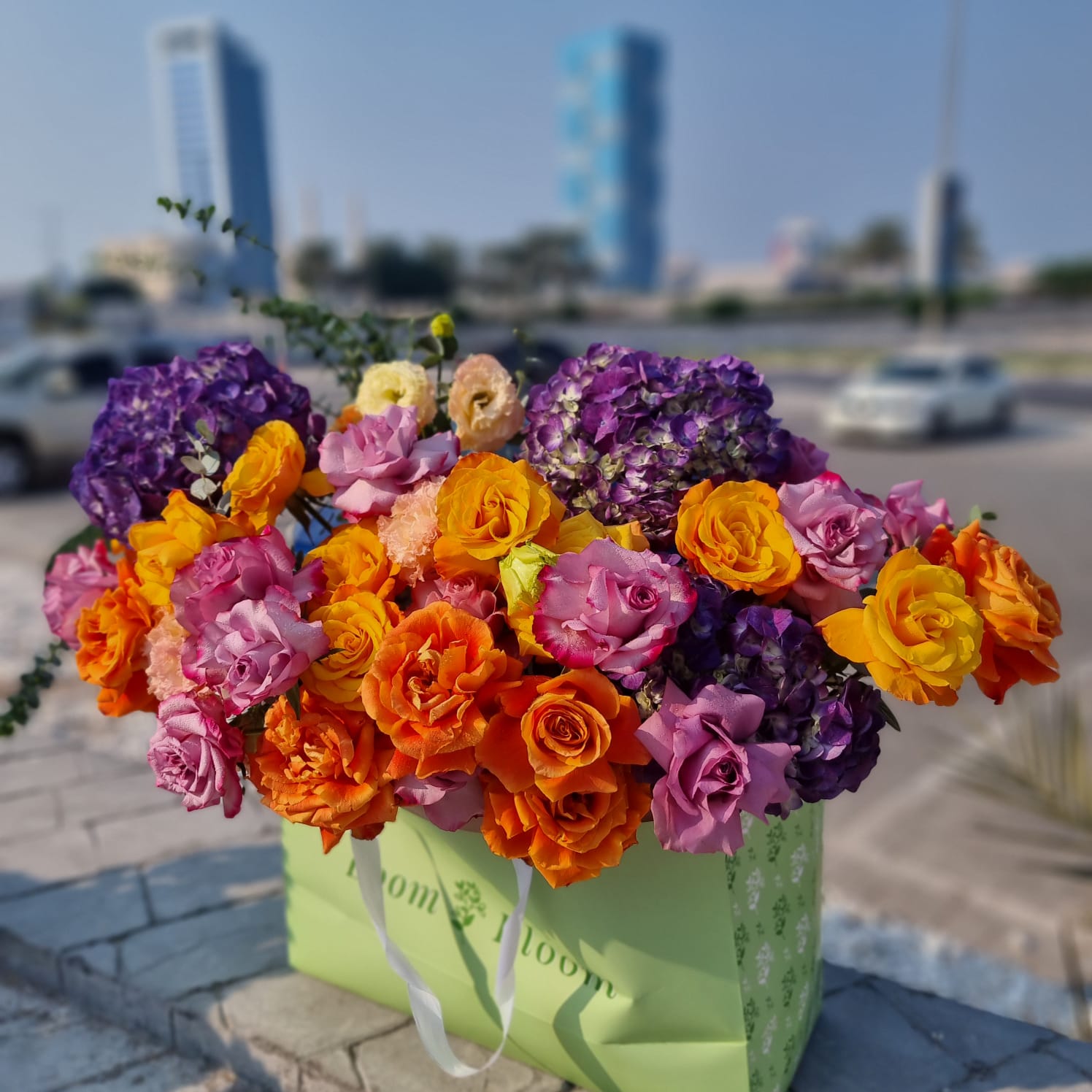 Purple and Peach - Mixed Bouquet