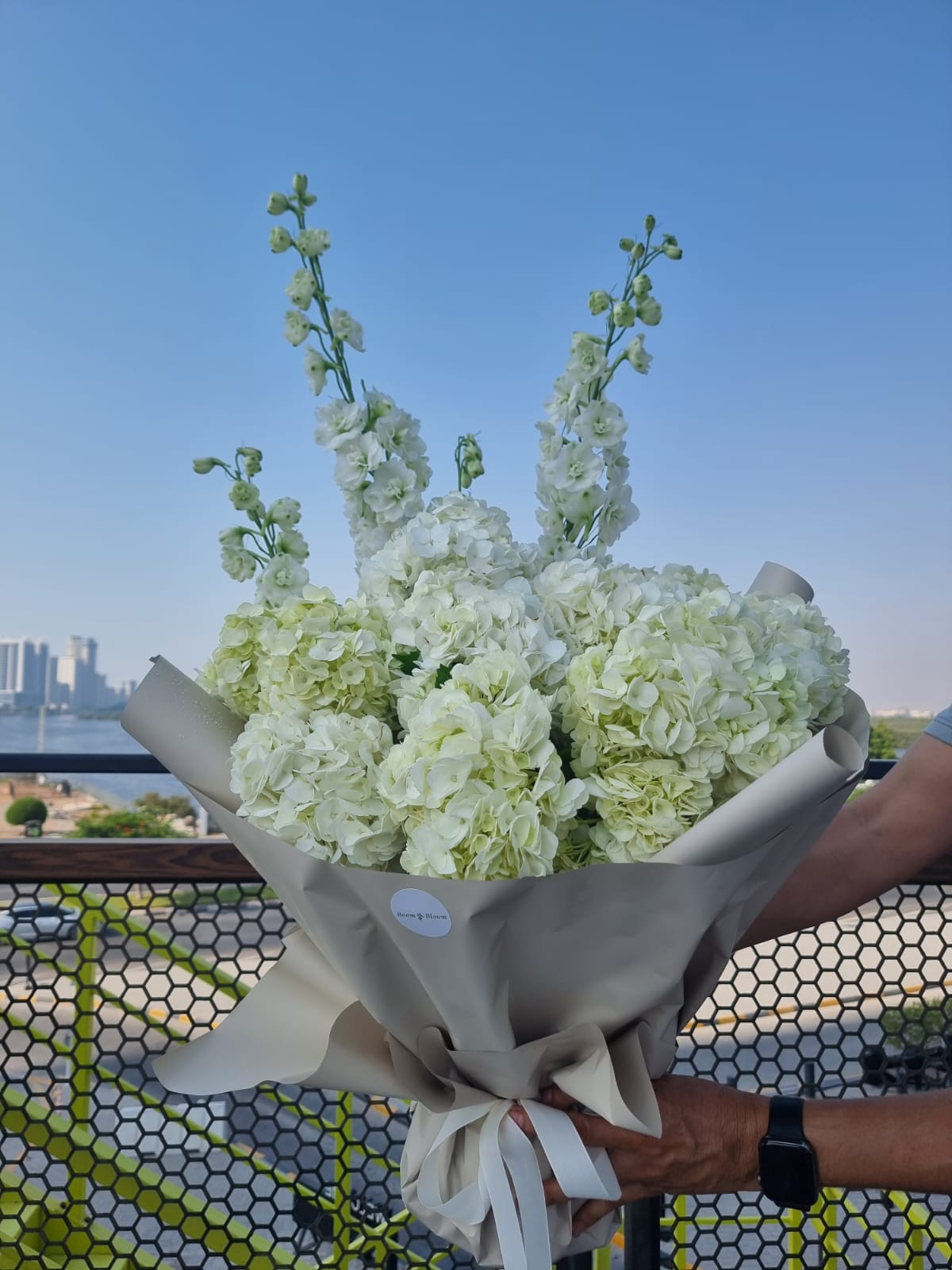 Cloud of Elegance - White Hydrangeas Bouquet