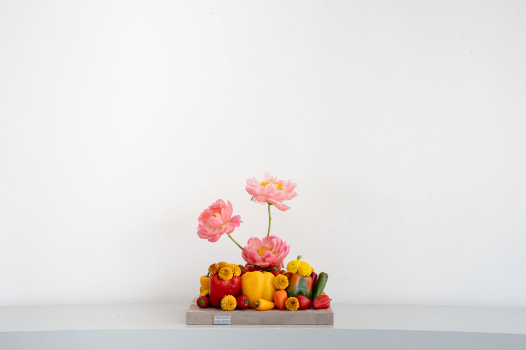 Pink Peony & Pepper Artistic Arrangement