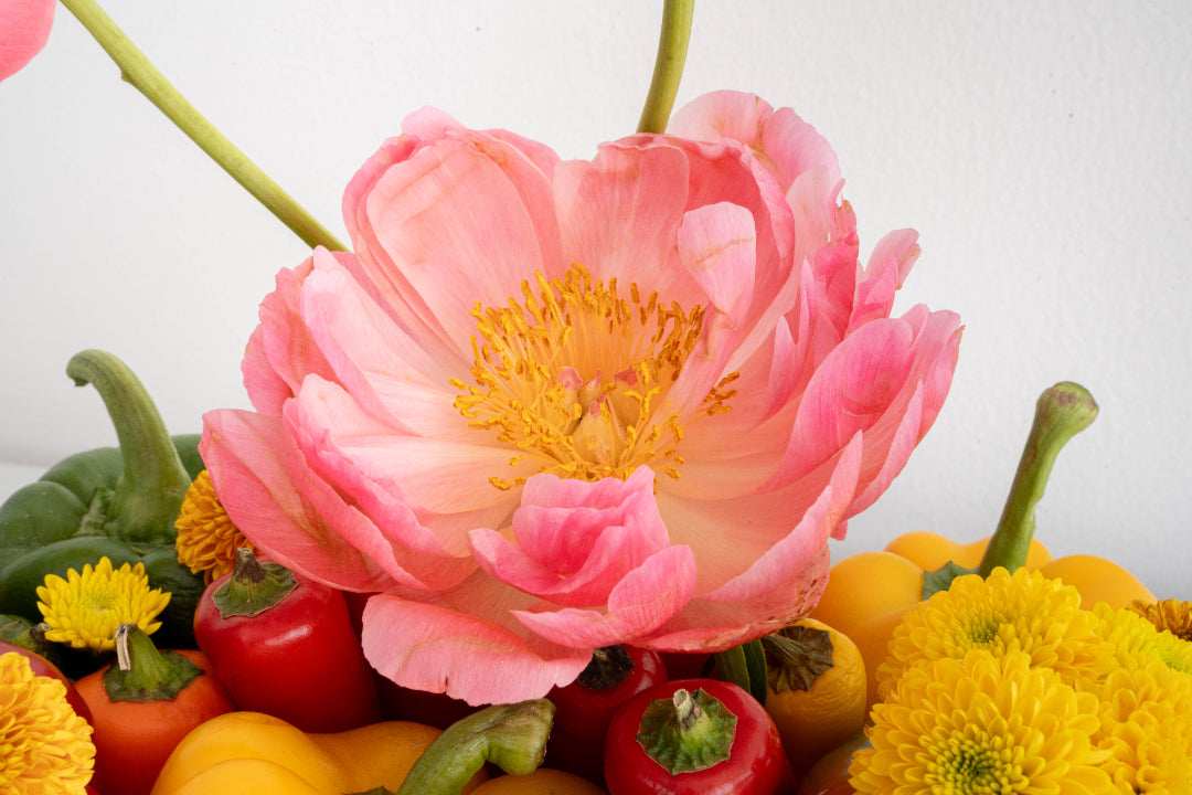 Pink Peony & Pepper Artistic Arrangement