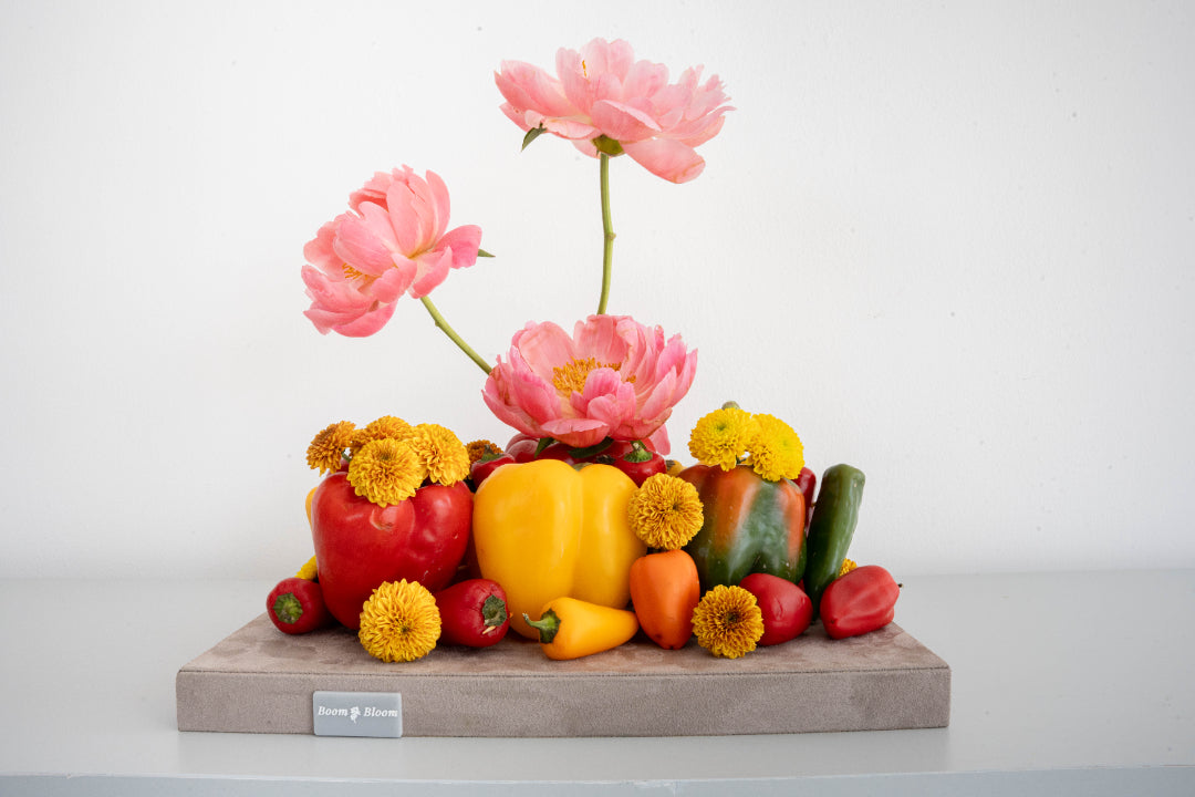 Pink Peony & Pepper Artistic Arrangement