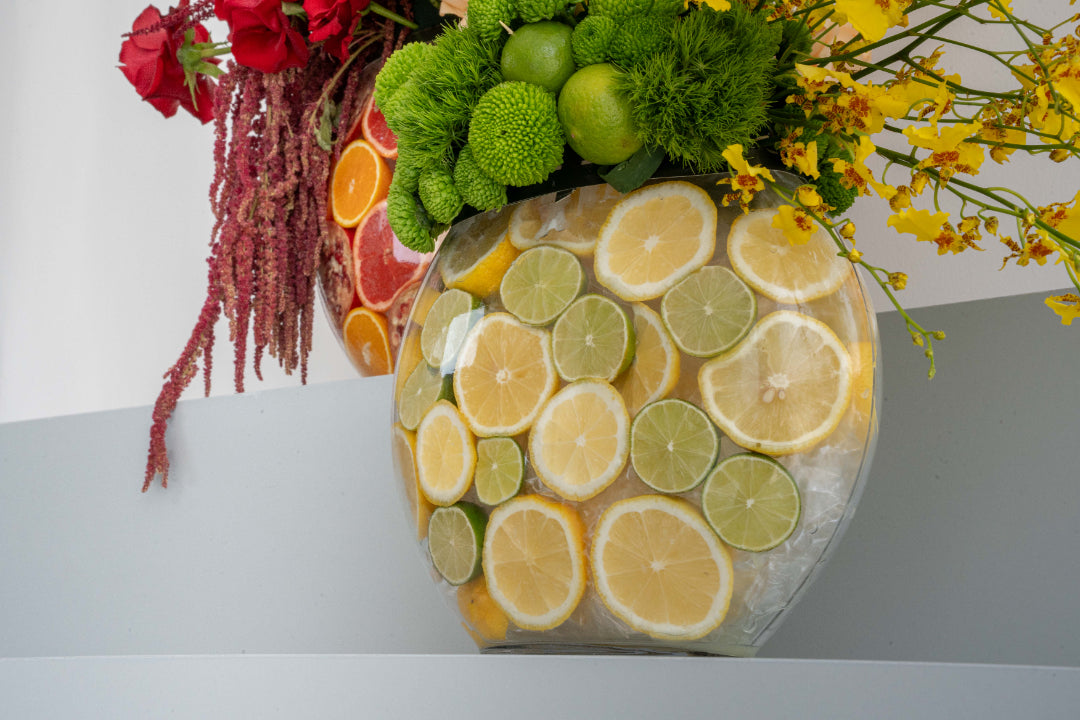 Citrus Orchid & Green Bloom Vase