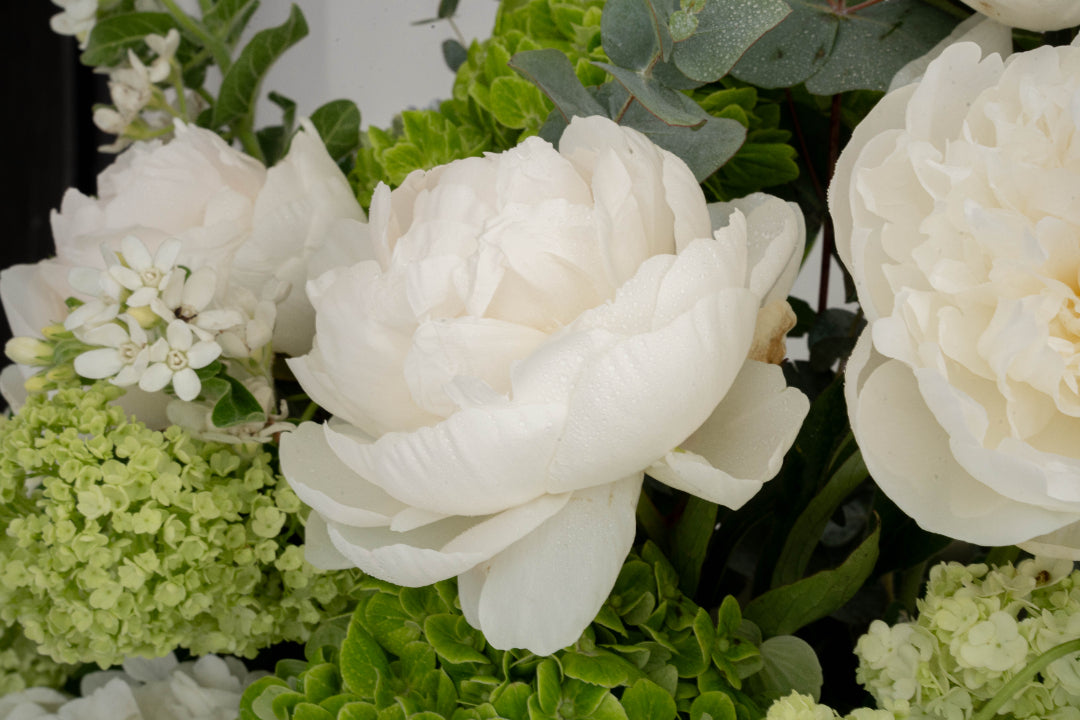 White Peony & Hydrangea Flower Bag
