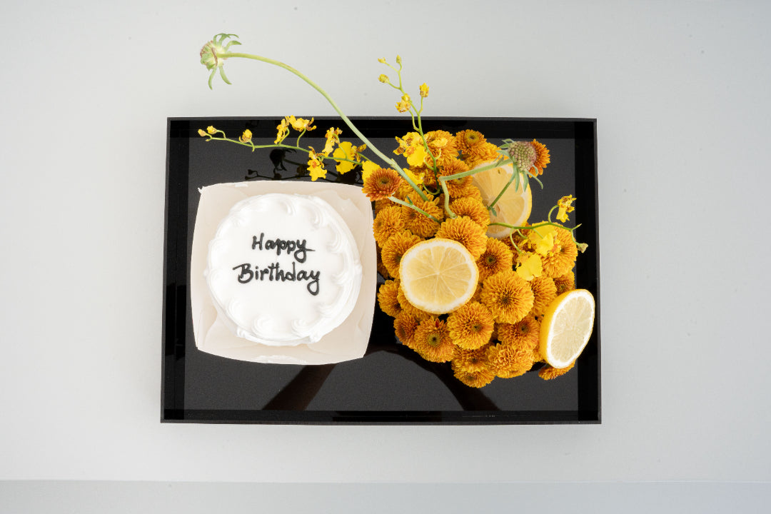 Citrus Sunshine Birthday Cake with Yellow Blooms