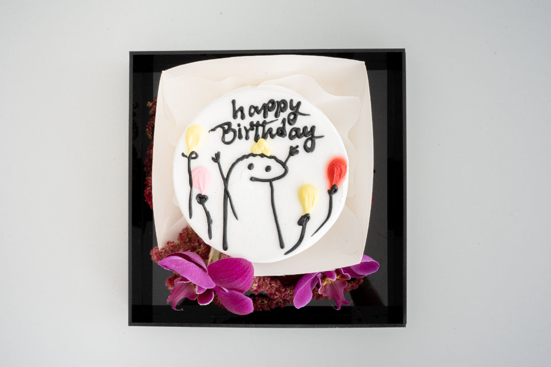 Dibujos de Palitos Birthday Cake with Fresh Orchids