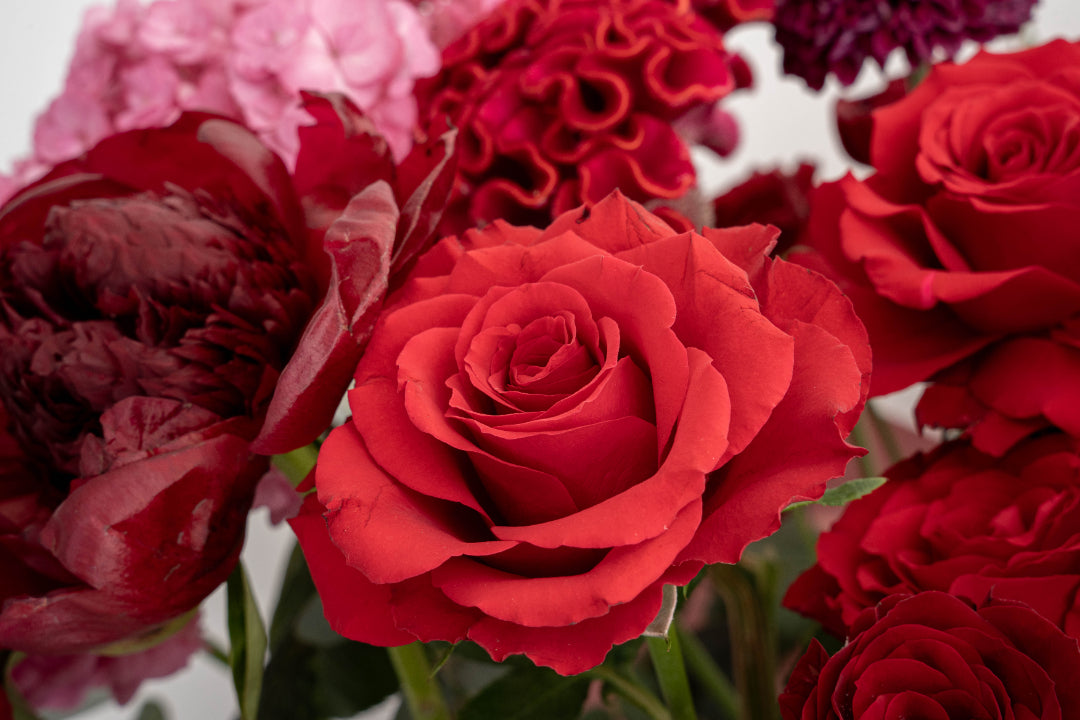 Red Rose & Hydrangea Flower Bag